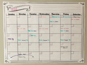 Dry erase calendar, a command center must have!