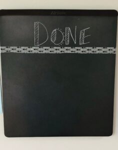 DIY Magnetic Chore Chart labeled "Done"