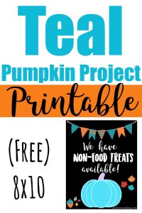Pin for pinterest: Teal pumpkin project printable (free 8x10)