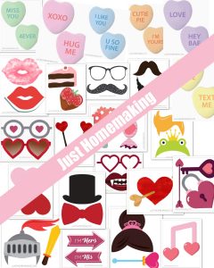 free printable Valentine photo props from Just Homemaking