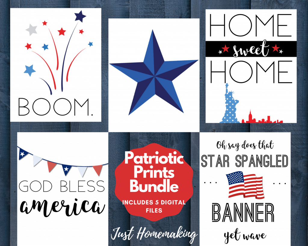 5-piece Independence Day wall art printables