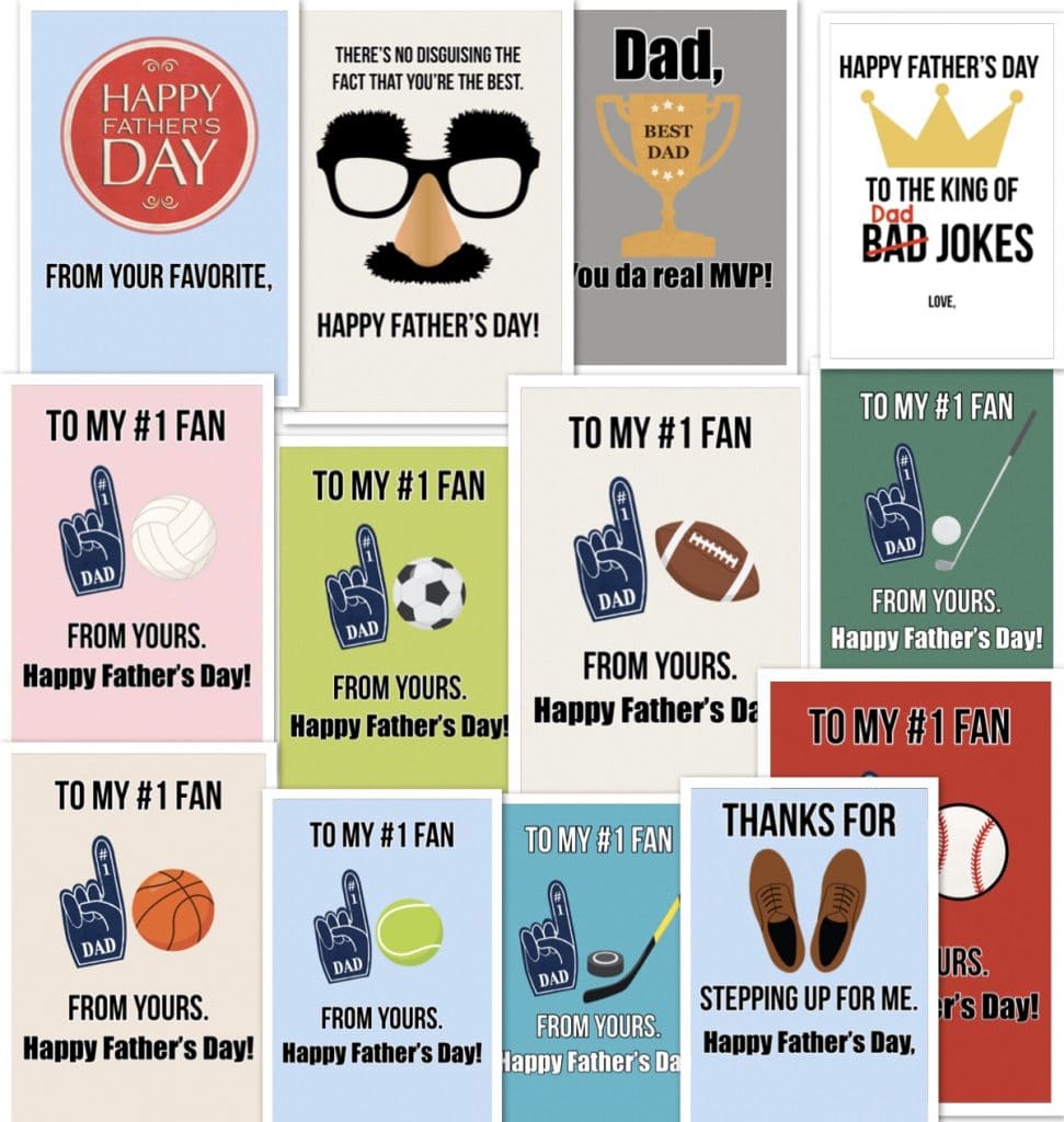 printable free Father's Day cards from Just Homemaking