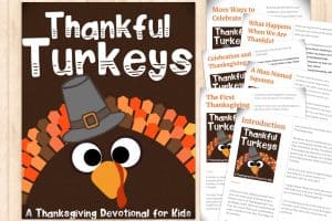 Thumbnail of the Thankful Turkeys printable devotion for kids.