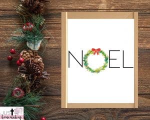 Printable Christmas Wall decoration that reads "Noel"