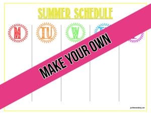 blank summer schedule template