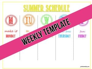 printable weekly summer schedule template