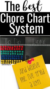 Pin for Pinterest with the best chore chart system 
