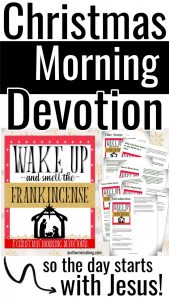 Pin for Pinterest: Christmas Morning Devotion so your day starts with Jesus!