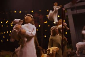 figurines in a nativity scene