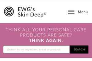 EWG Skin Deep Database search bar