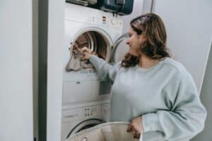 Homemaker doing laundry