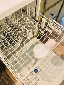 Homemaking routine: Empty the dishwasher in the morning