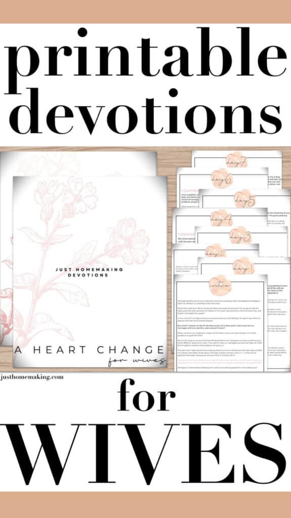 Pin: Wife Devotional with pictures of the 7 day devotional