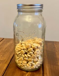Crackers stored in a mason jar