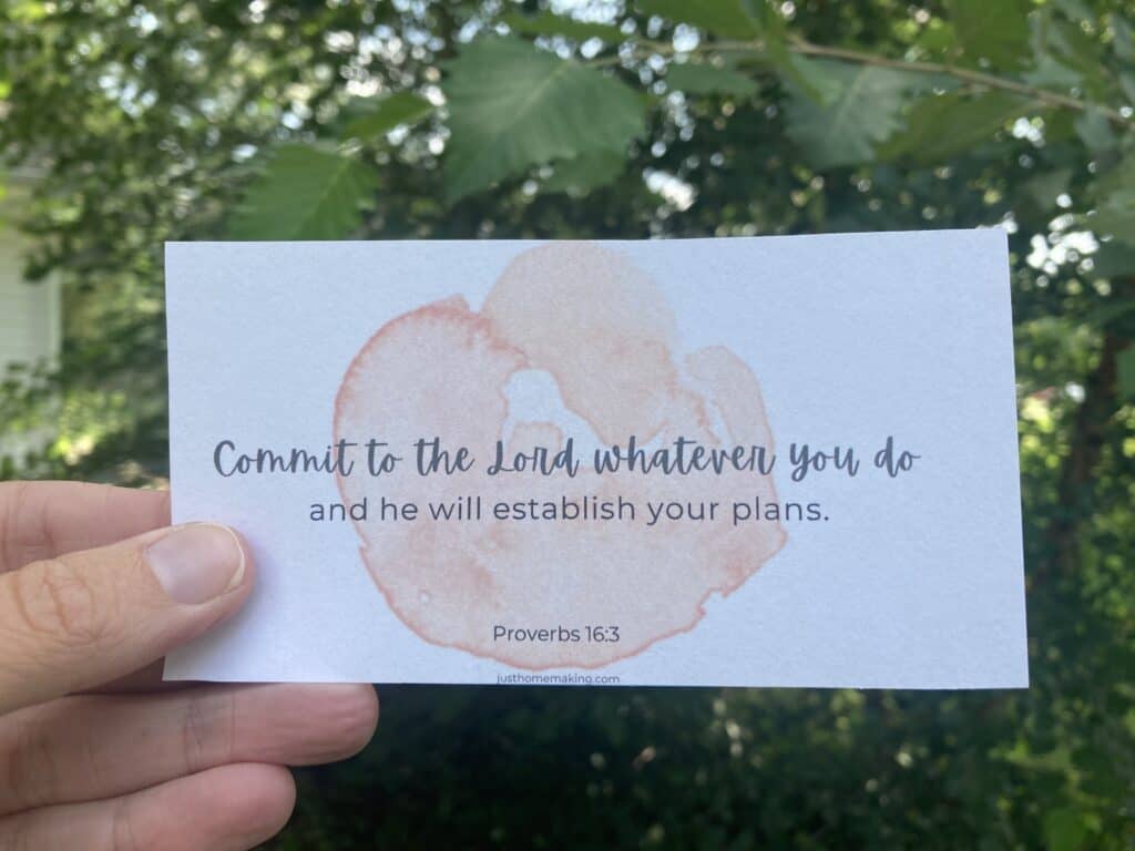 Scripture Cards from mom devotional workbook