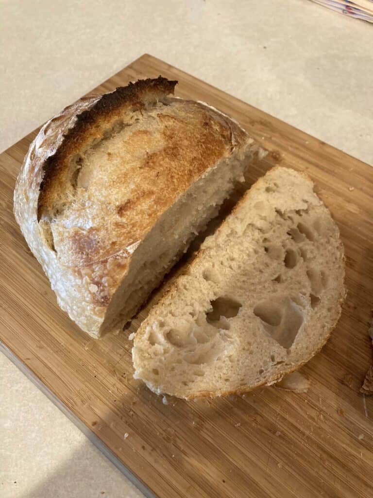 Sliced sourdough bread