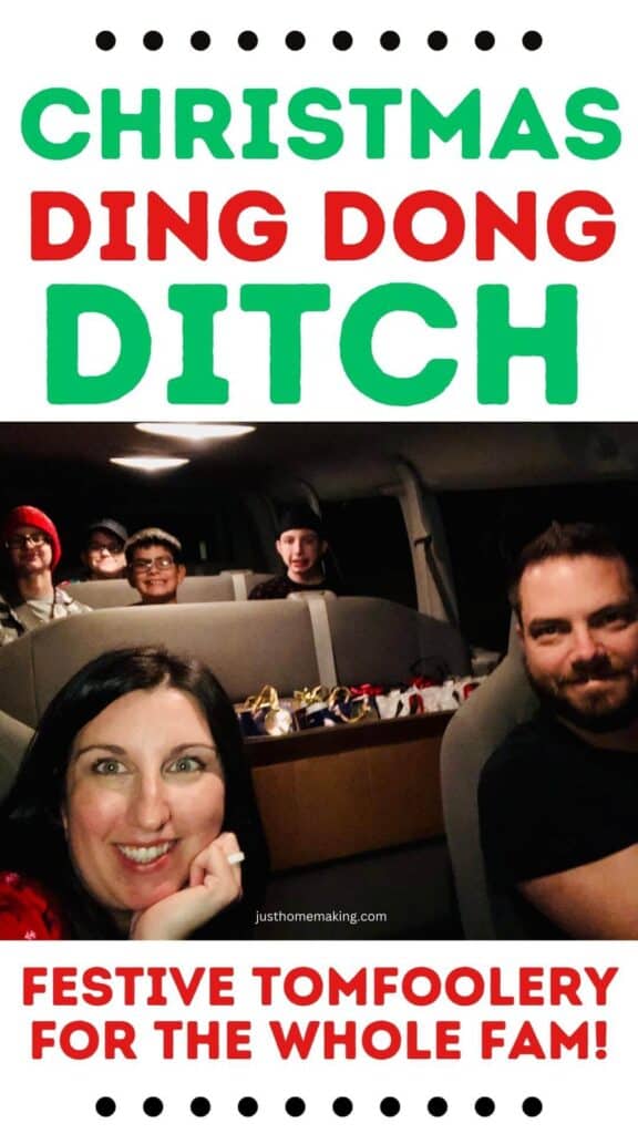 pin for Pinterest: Christmas Ding Dong Ditch; Festive tomfoolery for the whole fam!