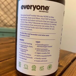 Label from Everyone 3 in 1 Soap Bottle