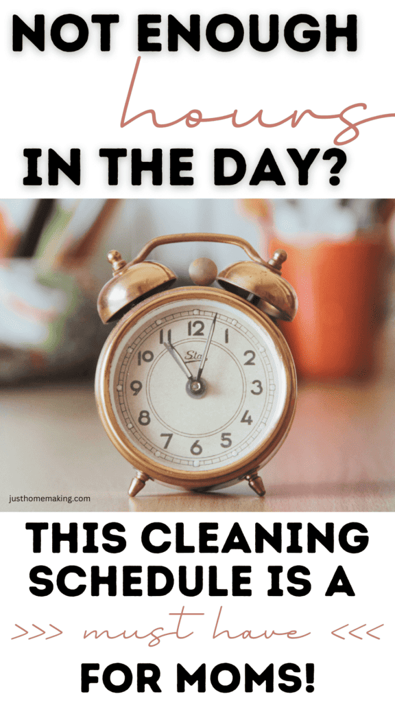 Pin for customizable cleaning schedule for stay at home moms