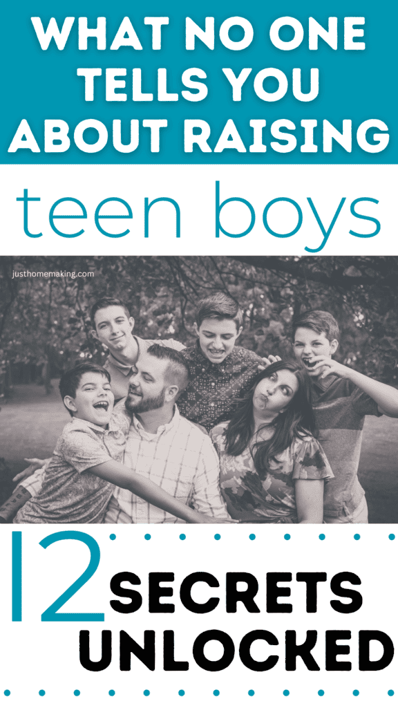 Pin for pinterest: What no one tells you about raising teen boys. 12 secrets unlocked.