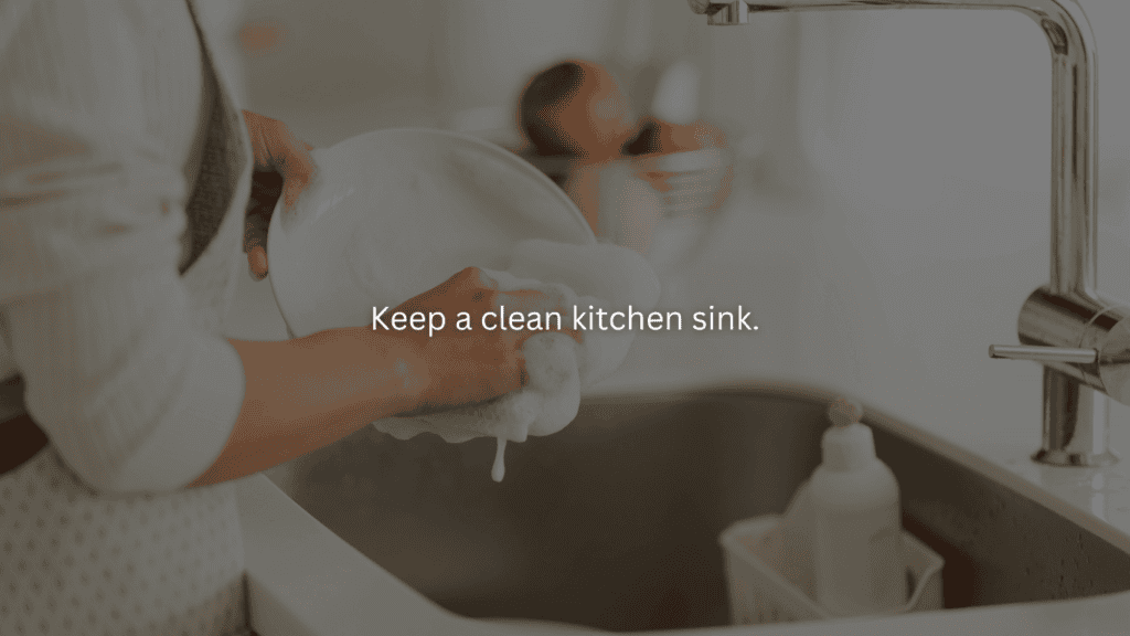 Advice for new homemakers: Keep a clean kitchen sink.