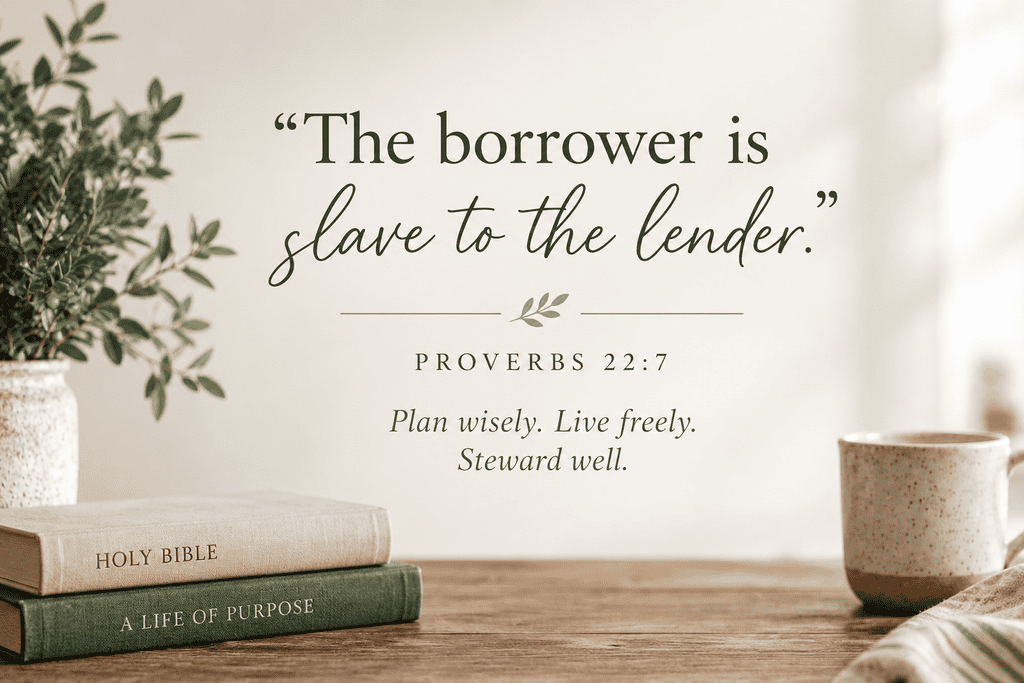 Christian budgeting: The borrower is slave to the lender. Proverbs 22:7